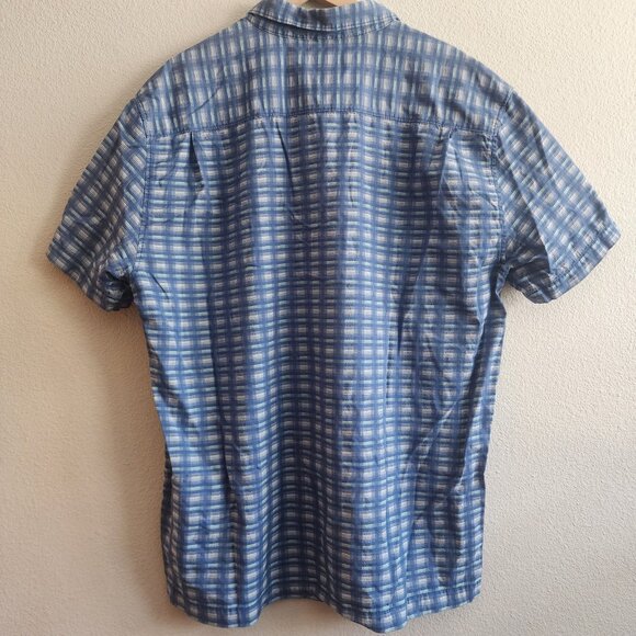 Tommy Bahama Shirt Mens 2XL Blue Plaid Silk Cotton Short Sleeve Button Up Marlin - Picture 7 of 9